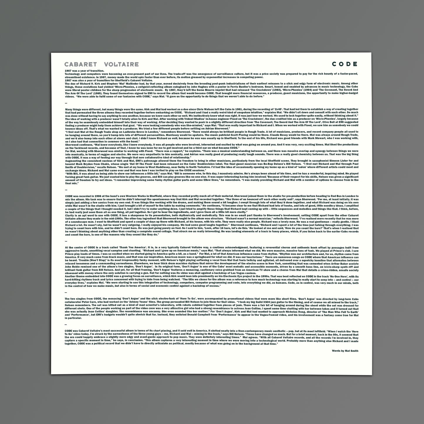 Cabaret Voltaire - CODE (2026 Remaster)