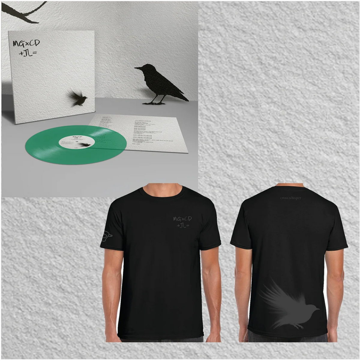 MG x CD + JL = Cross Whisper (Vinyl + T-Shirt Bundle)